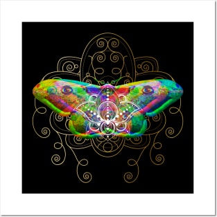 Psychodelic moth Posters and Art